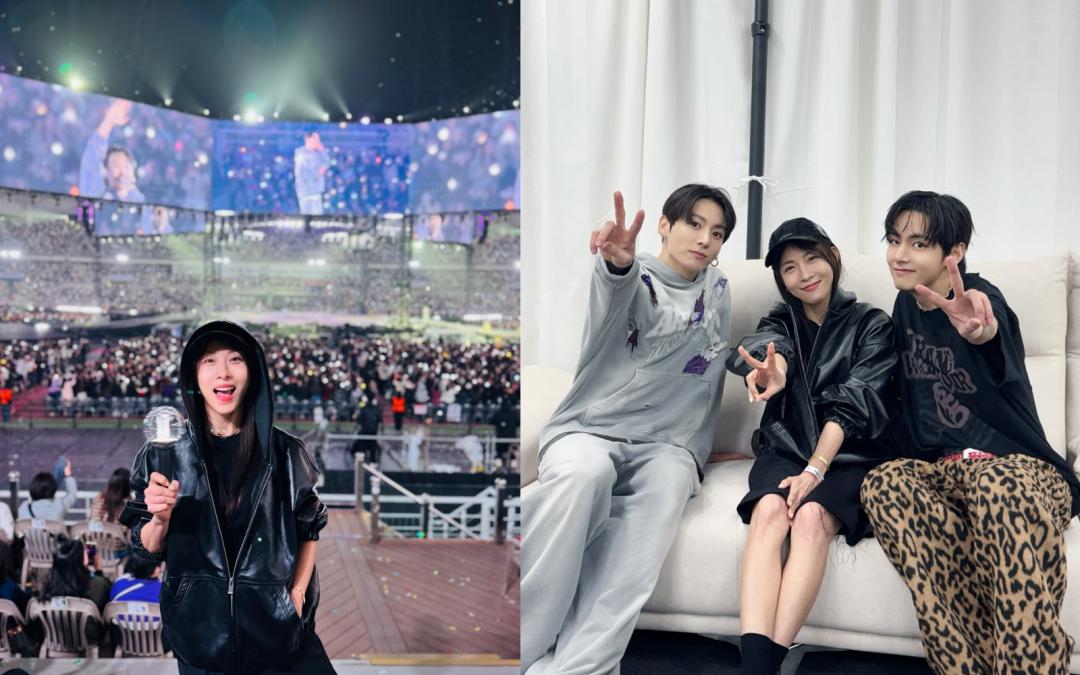 對河智苑來說，年齡只是數字，不久前她還高興去參加BTS演唱會，當起追星小迷妹，事後還到後台，成功拍到與V、柾國雙王牌的合照。