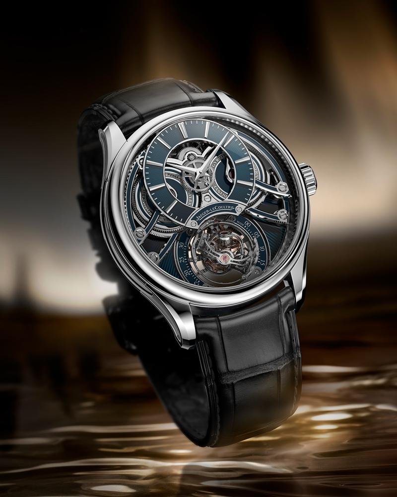 Master Hybris Inventiva Gyrotourbillon À Stratosphère超凡複雜工藝創新大師系列天極球型陀飛輪腕錶，搭載178型手動上鍊機械機芯，三軸陀飛輪結構，鉑金錶殼，時間顯示，錶徑42mm，限量發行。（Jaeger-LeCoultre提供）
