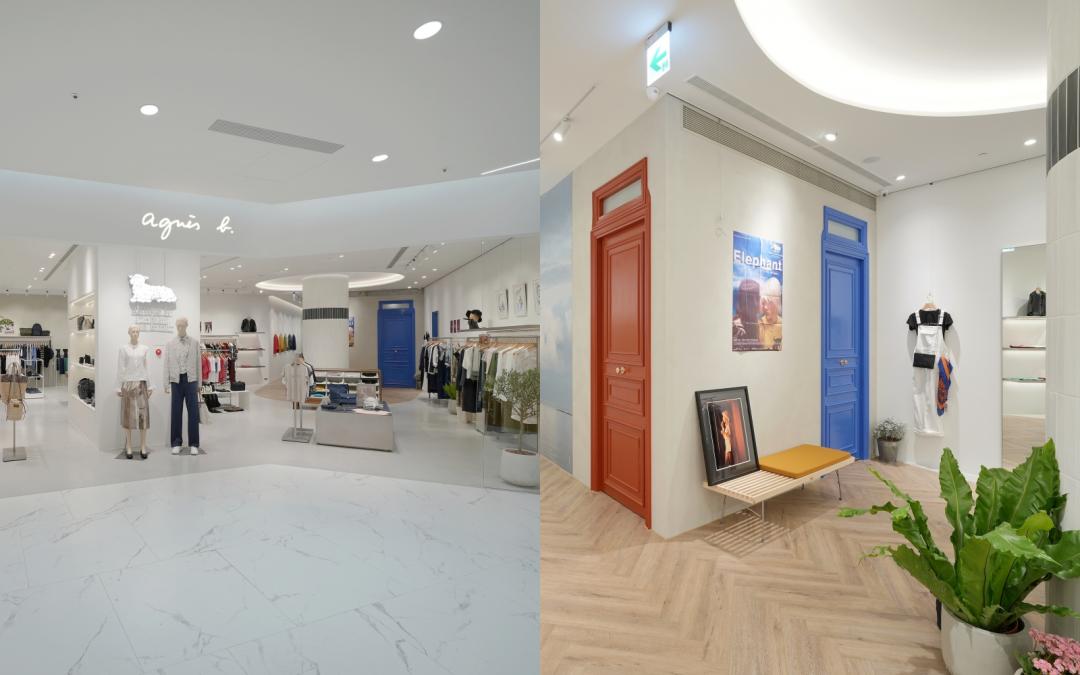 agnès b.概念店以48坪大空間，展售男女裝及配件系列。