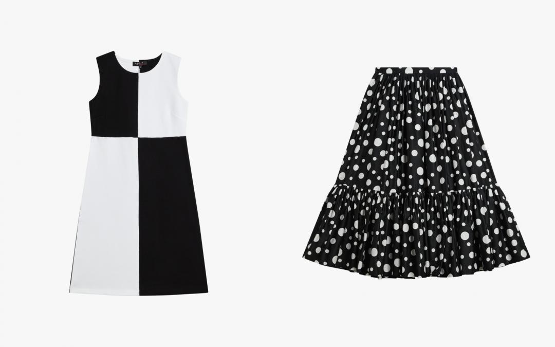 （左起）Alexandrie棉質針織洋裝（NT$12,580）、Salsa棉質緞面半裙（NT$17,580）。