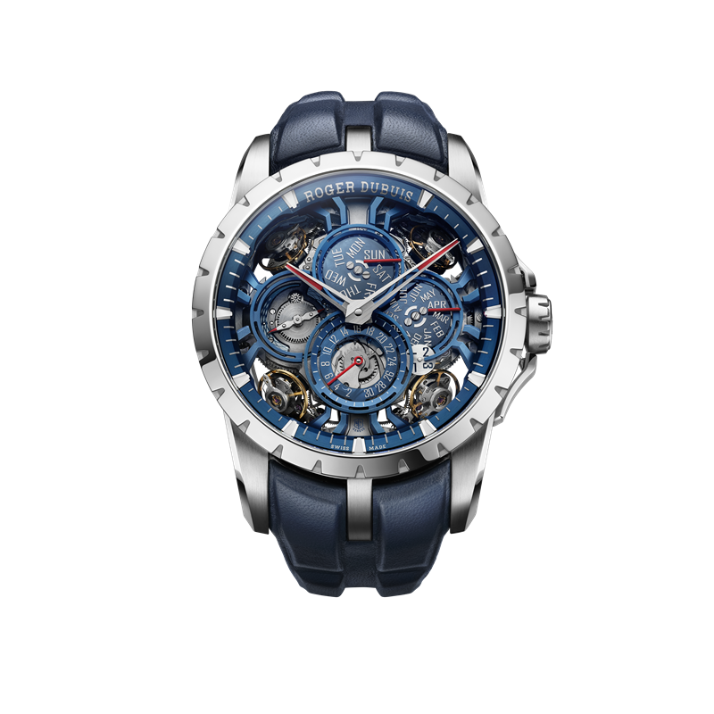 王者系列萬年曆四擺輪遊絲限量腕錶。（Roger Dubuis提供）