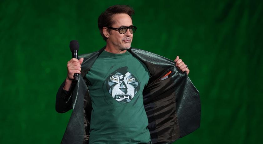 小勞勃道尼出席《復仇者聯盟：末日崛起》宣傳活動。（法新社）