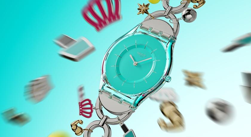 SWATCH竟然也推綠松石錶盤！纖薄輕盈搭超萌吊飾錶帶 價格好佛心