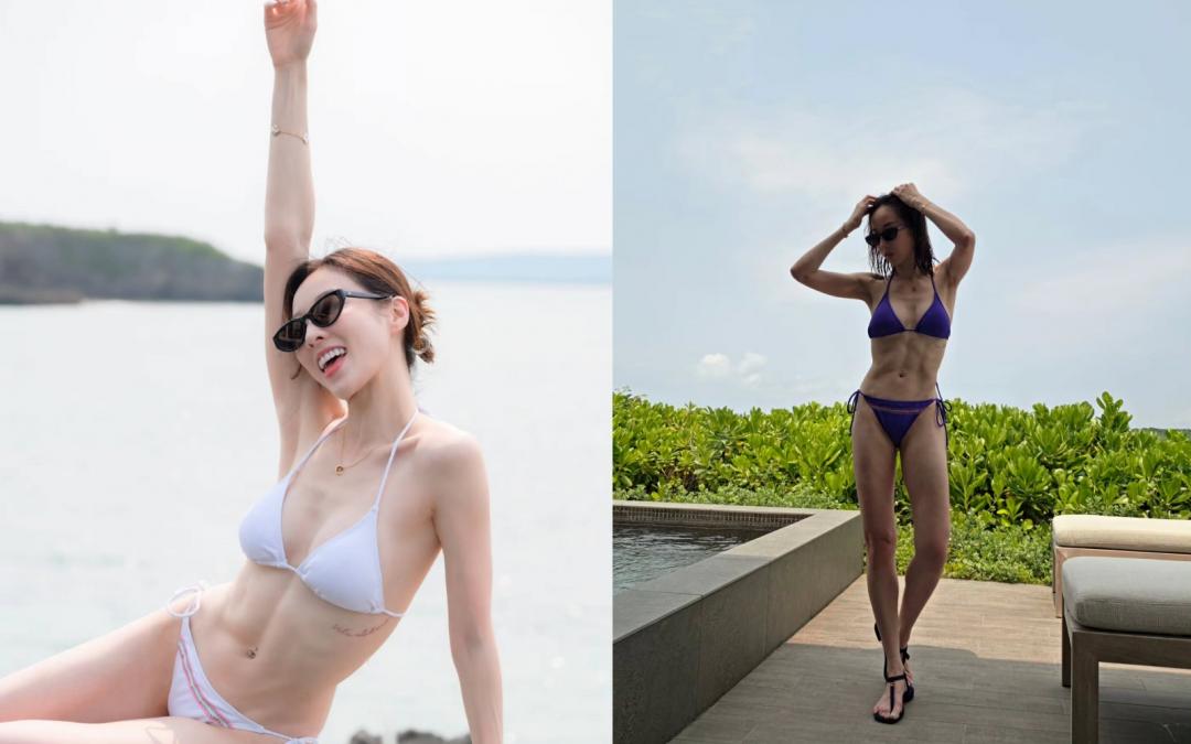 夏語心最近發起45天訓練計劃，把自己操出六塊肌。