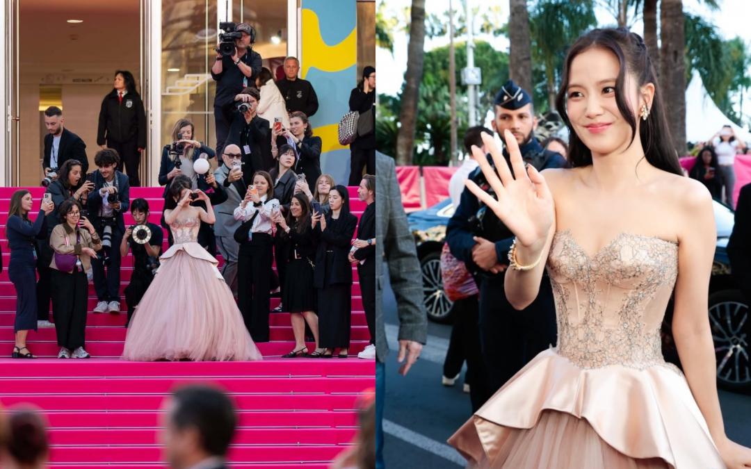 雖然出差前的訪問臨時喊卡，被指為避風頭，不過Jisoo飛到坎城後，人氣依舊，完全沒受到風波影響。