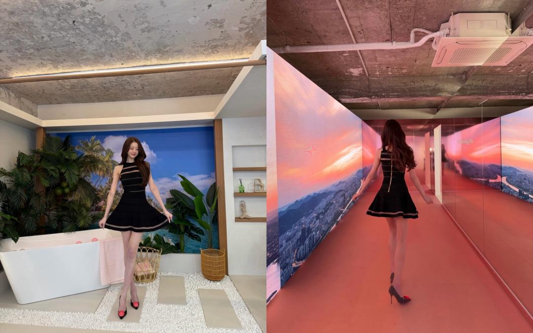 日前出席活動選穿的BALMAIN黑繃帶洋裝，更加突顯張員瑛本就不科學的極品身材。