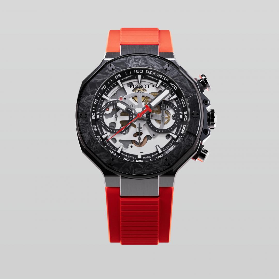TISSOT MotoGP鏤空自動上鍊計時腕錶限量版，全球限量2,026組、台灣限量80組，70,300元。