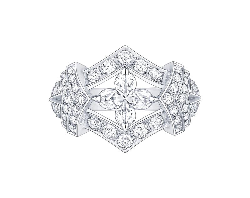 Louis Vuitton Majestic白金鑽石戒指。（Louis Vuitton提供）