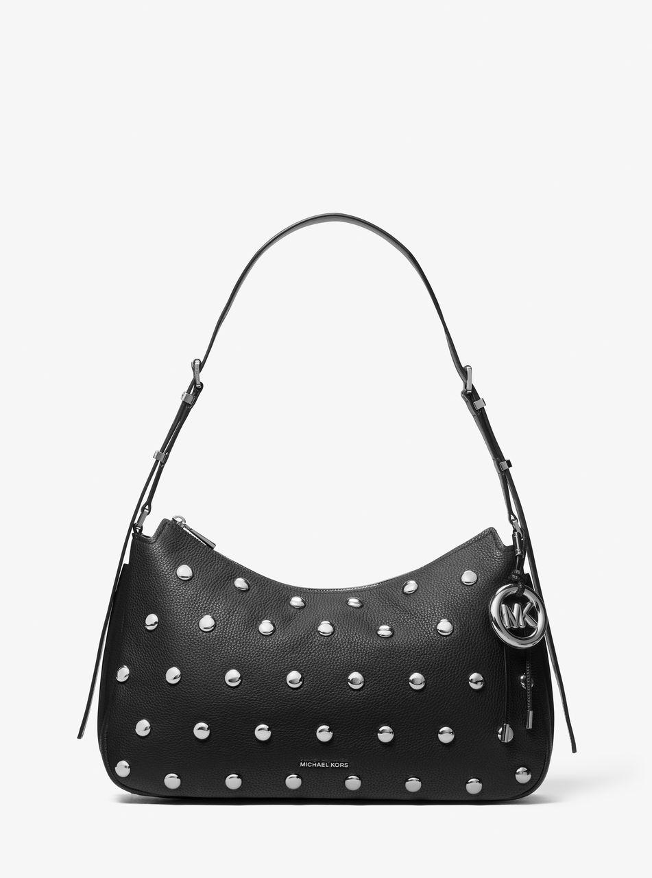 MICHAEL KORS NOLITA黑色鉚釘肩背包，18,800元。