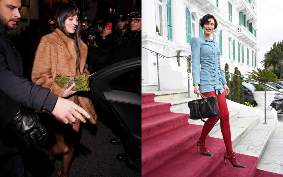 （左起）達珂塔強生（Dakota Johnson）、義大利超模比安卡巴爾蒂（Bianca Balti）。