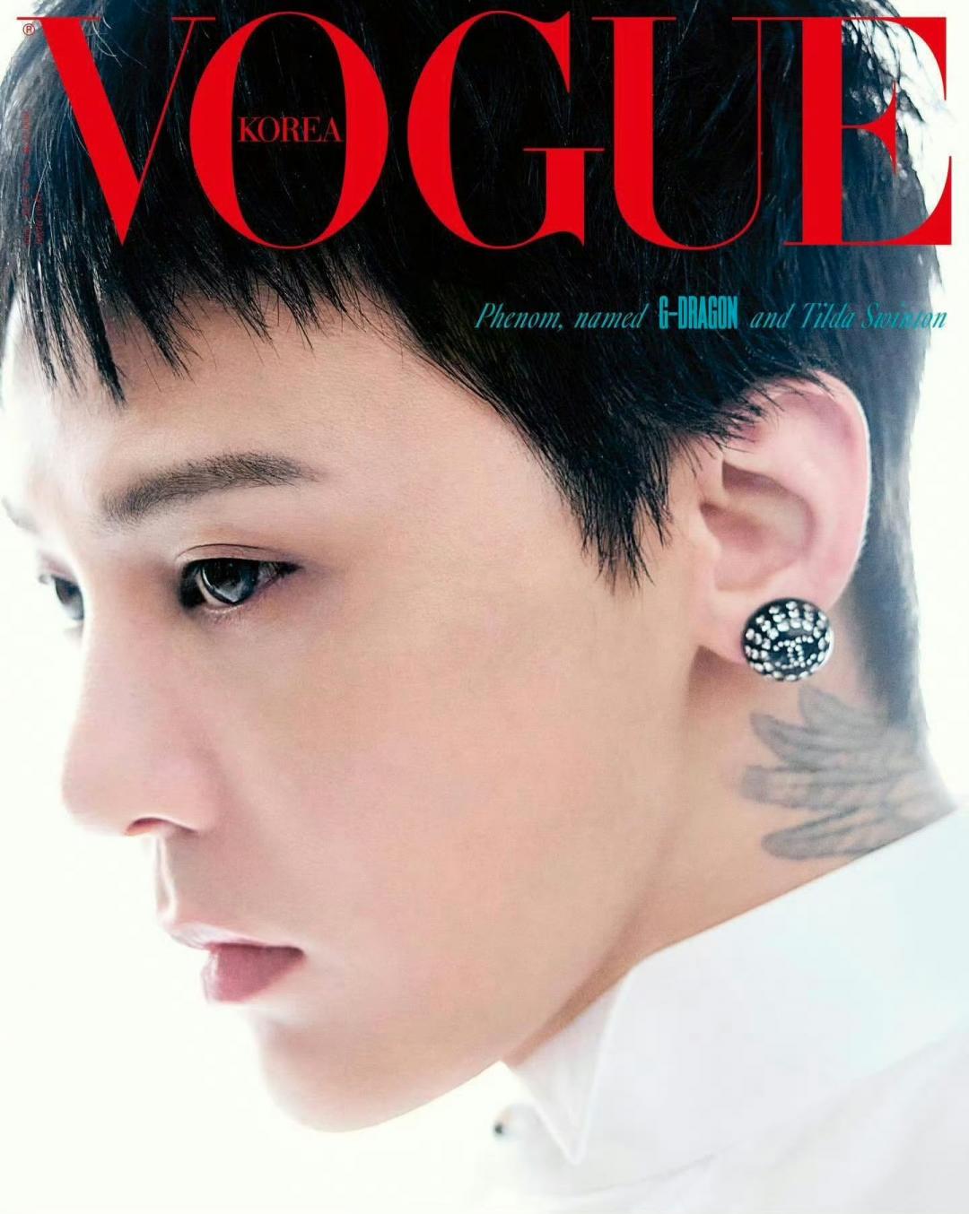 南韓版全新《VOGUE》封面，GD以三張風格各異的造型，穩坐韓流時尚帝王寶座。