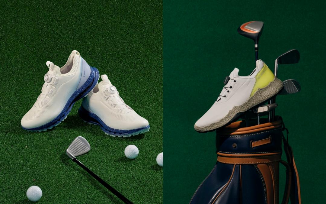 （左起）GOLF BIOM C5防水高爾夫球男鞋，售價NT$13,000元；GOLF BIOM H5防水高爾夫球男鞋，售價NT$12,000元。
