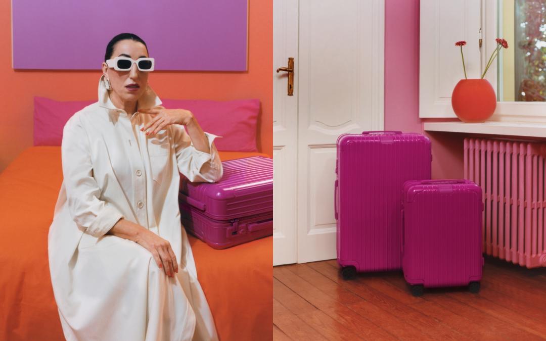 RIMOWA Essential系列Magenta 紫紅色行李箱Cabin（NT$31,500）、Check -In L（NT$39,400） 、Trunk Plus（NT$49,900） 。