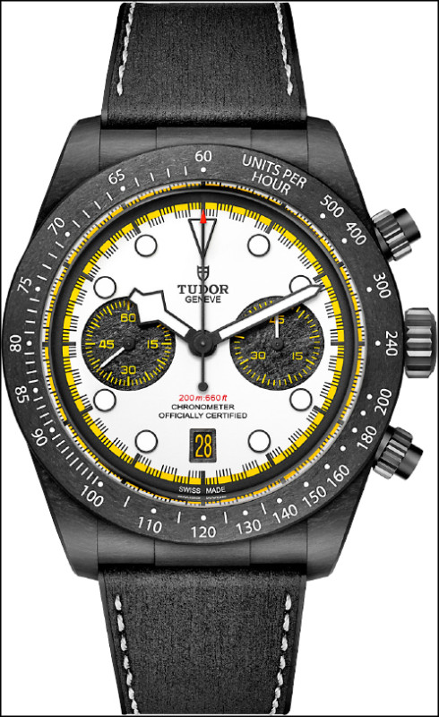 TUDOR以賽車為靈感，推出全新Black Bay Chrono "Carbon 26"腕錶，全球限量2,026只，每只260,000元。