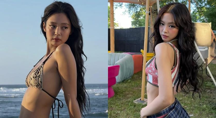 Jennie單穿紅白蕾絲Bra炸出豐滿上圍!加碼川字肌、蜜大腿 尺度無極限