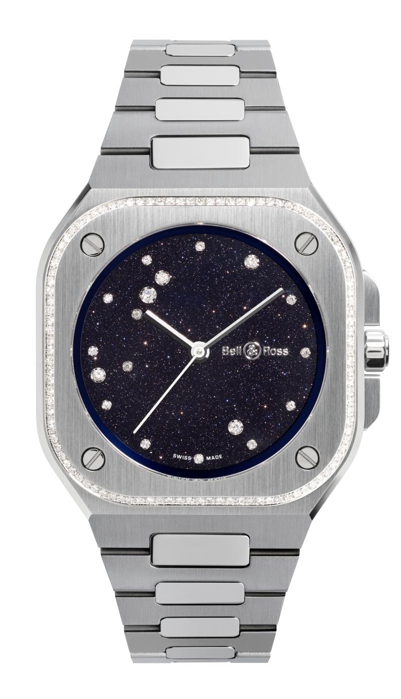 Bell & Ross BR-05 Blue Diamond Eagle Diamond 36MM腕錶，搭載BR-CAL.321自動上鍊機芯，精鋼錶殼，錶徑36mm，防水100米，208,000元。（Bell & Ross提供）