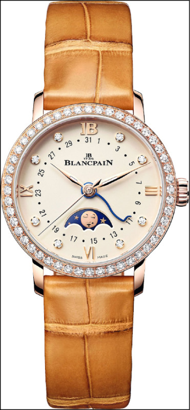 BLANCPAIN Villeret系列Phases de Lune月相腕錶，766,000元。