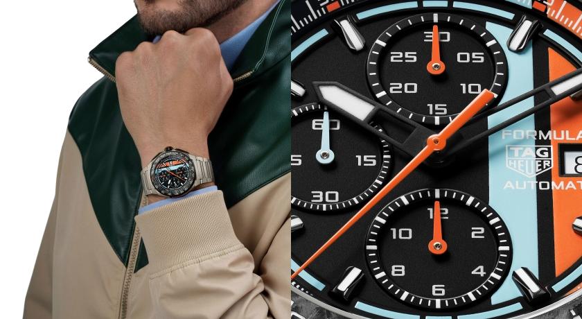 TAG Heuer第四度聯名Gulf！藍橘賽車塗裝化身計時腕錶、限量僅1000只
