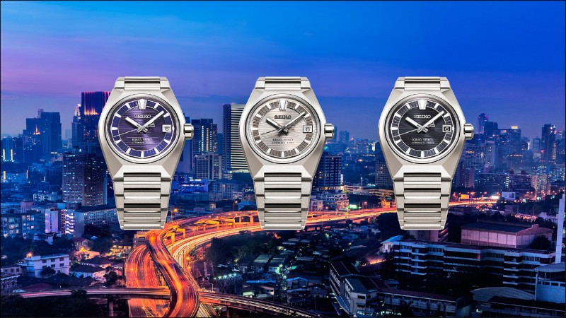 King Seiko VANAC系列首度搭載鈦金屬錶殼與錶帶，各112,000元。