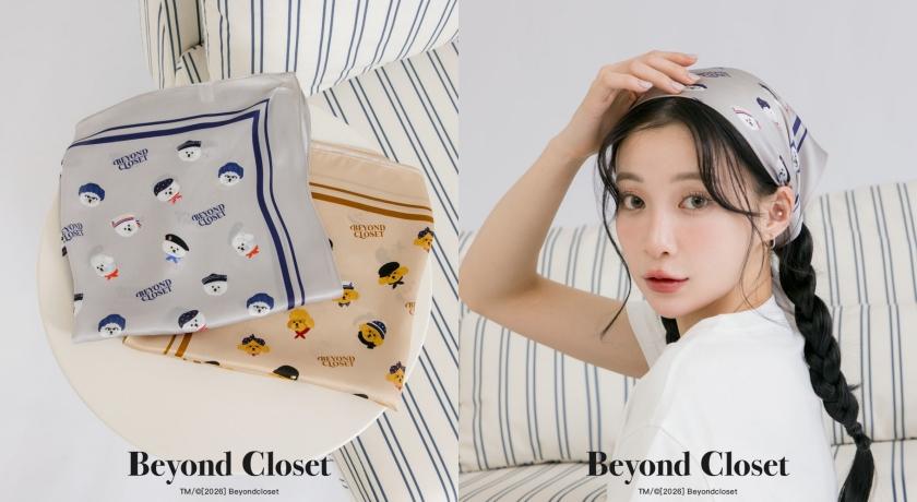 Beyond Closet聯名系列印花方巾，售價NT$1,180元。