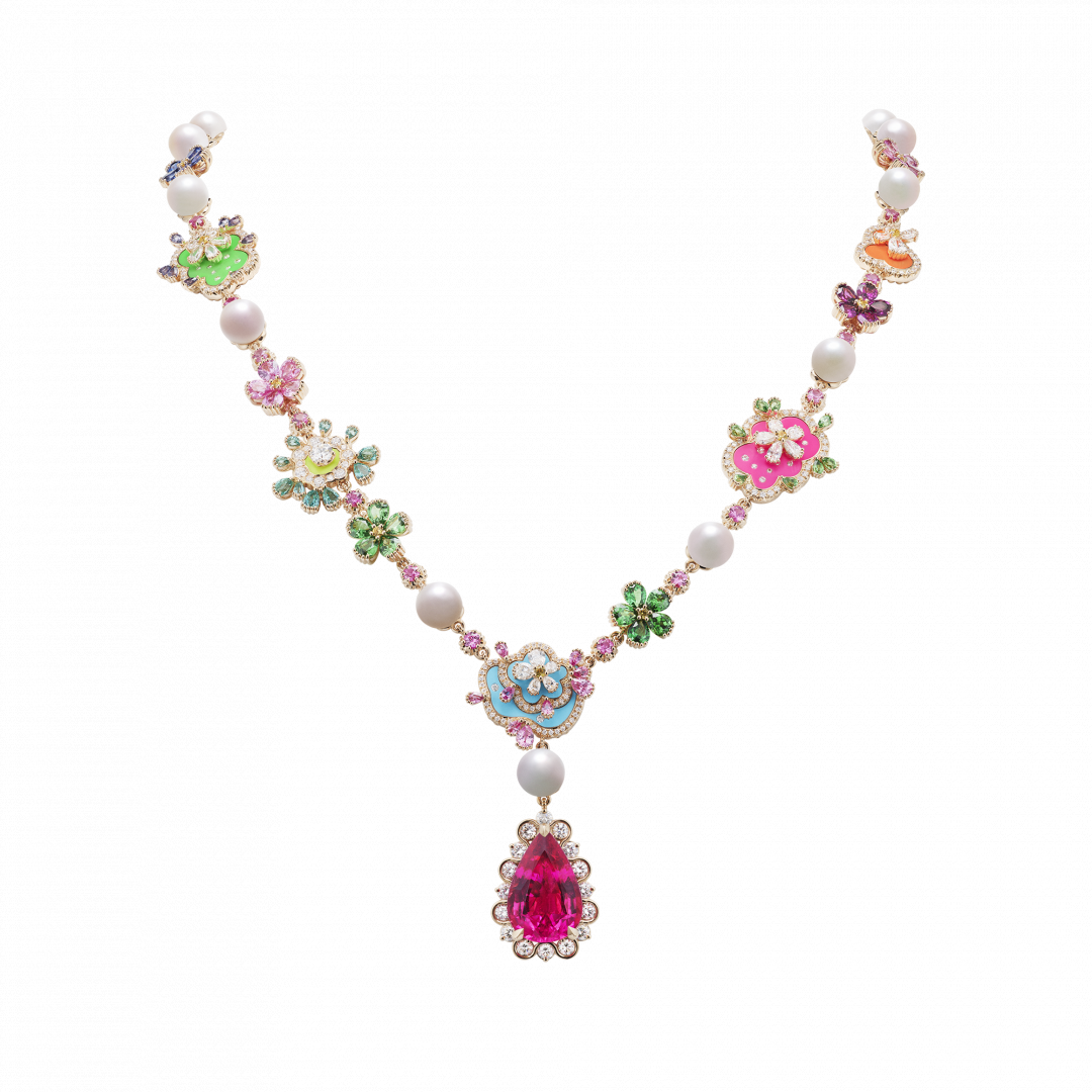 Dior Diorissima Fluofleur紅碧璽項鍊。