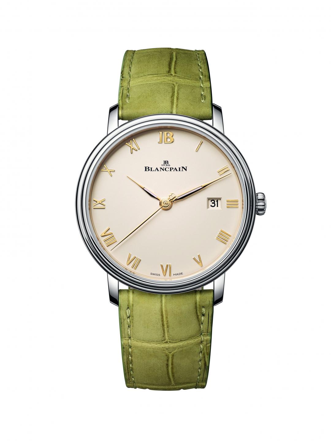 台北101限時專賣店獨賣款Blancpain Villeret Ultraplate超薄腕錶，336,000元。