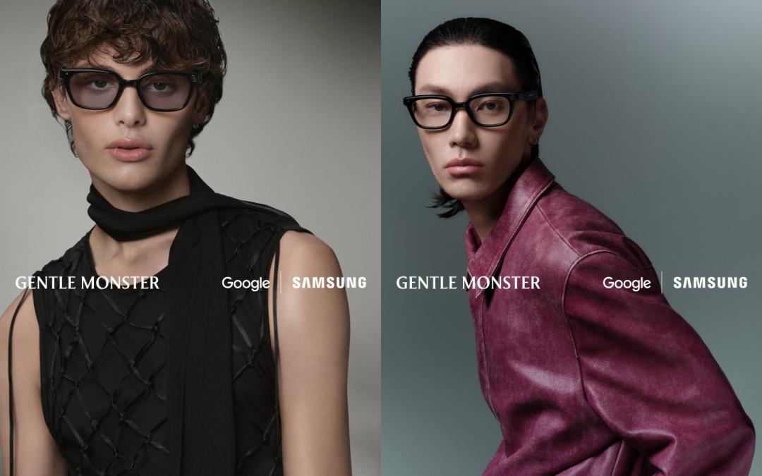 三方合作的第二款次世代AI智慧眼鏡，設計延續GENTLE MONSTER的極簡時尚美學，以洗鍊方框為主軸。
