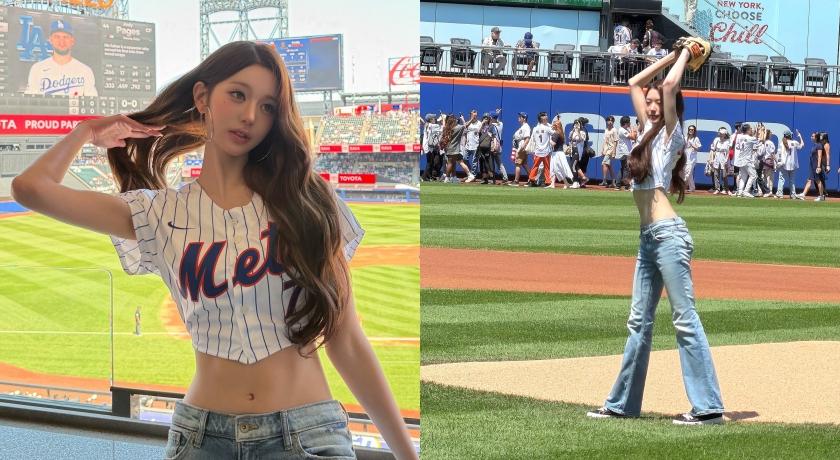 IVE張員瑛7年開球進化史！MLB「神級腰線」掀暴動美到沒人看球