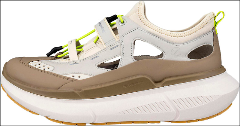 ECCOＸWhite Mountaineering限量聯名BIOM 2.2 MAX混血運動休閒涼鞋，透過鏤空設計營造輕鬆氛圍，8,380元。