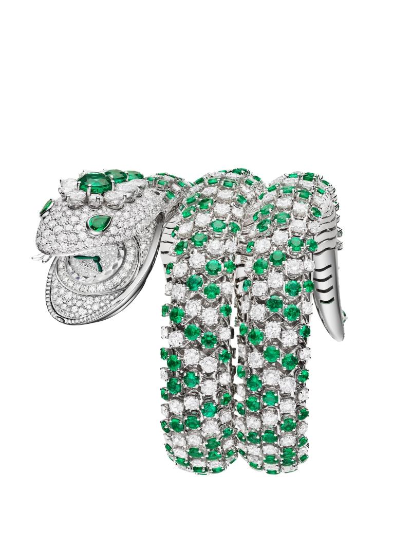 BVLGARI Serpenti Misteriosi Pallini頂級珠寶神祕腕錶。（BVLGARI提供）