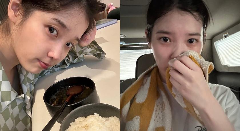 大口喫飯、努力運動，IU證明自己努力生活。