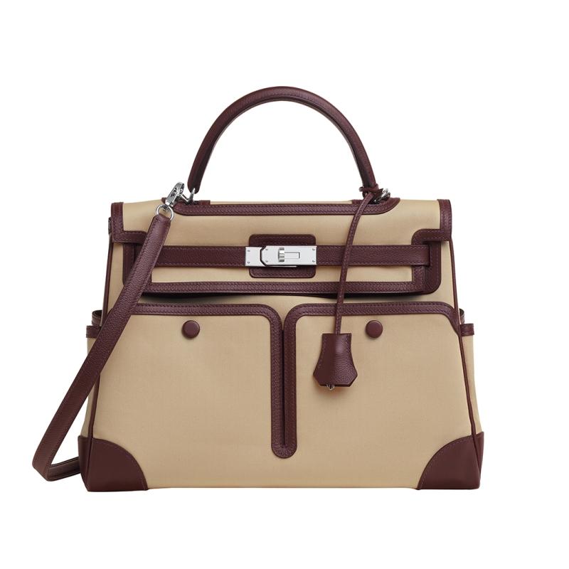 Kelly Retourné Paddock手提包，Evercolor小牛皮與Twillcoat帆布材質，904,500元。（Hermès提供）