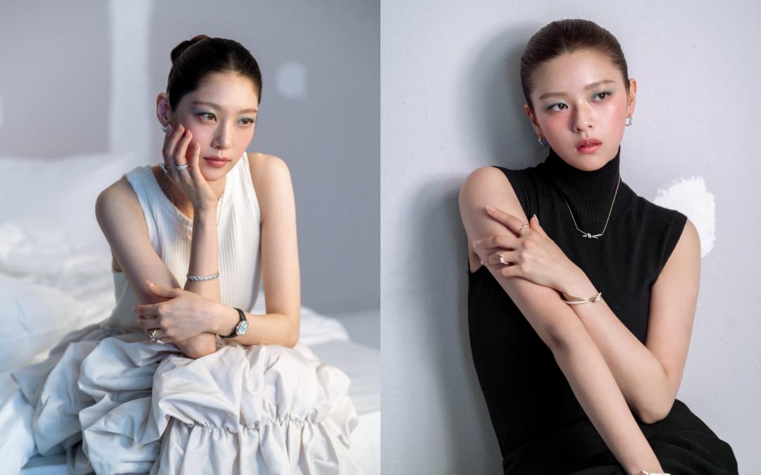 孔升妍（左）與定延（右）一起挑戰高難度髮型，徹底展現兩人身為「母胎美人」的高級感美貌。
