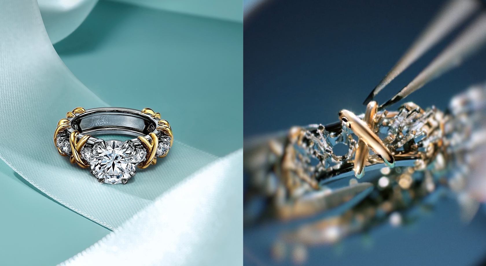 Tiffany Sixteen Stone為七夕添浪漫 經典X符碼串起愛的承諾 雙色金工藝交織和諧對比