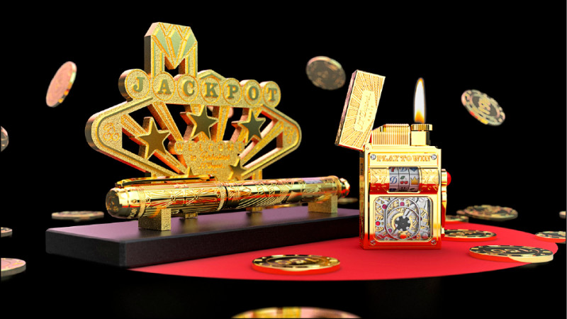 S.T.Dupont Jackpot Complication系列，鋼筆限量88件，每件定價1,420,000元（圖左）；打火機限量88件，每件2,200,000元（圖右）。