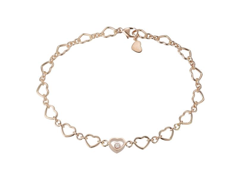Happy Hearts系列18K玫瑰金Choker頸鍊，162,000元。（Chopard提供）