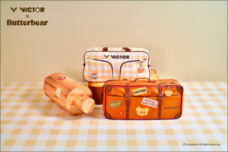 VICTOR×Butterbear聯名系列蜂蜜黃矩形包，2,280元（圖上）；焦糖棕矩形包，3,680元（圖下）。