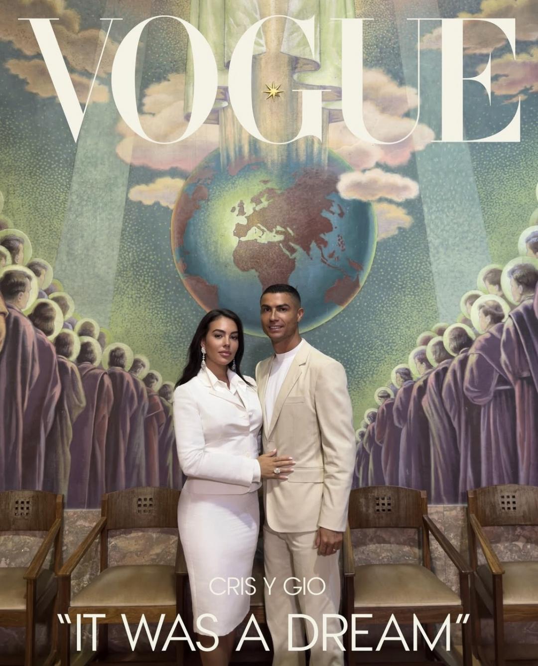 C羅與Georgina Rodríguez日前步入婚姻，兩人以簡單而私密的方式完成人生大事。（翻攝自Vogue@instagram）