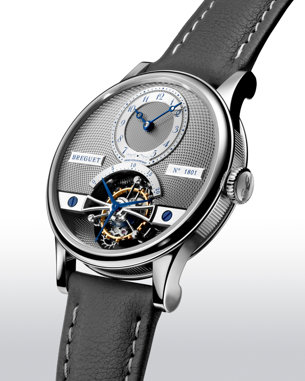 Breguet Classique Tourbillon 7357 經典系列陀飛輪腕錶，鉑金款，5,372,000元。（Breguet提供，以下同）