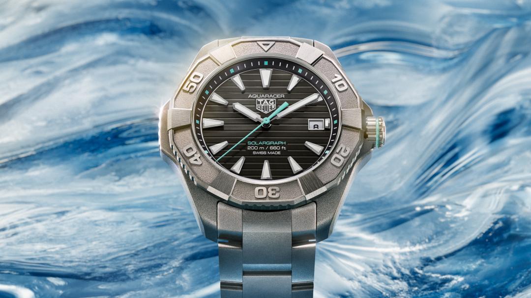 泰格豪雅Aquaracer Professional 200 Solargraph 40毫米腕錶，2級鈦金屬黑色款，116,400元。
