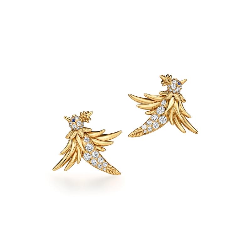 Tiffany石上鳥珠寶系列耳環。（Tiffany & Co.提供）
