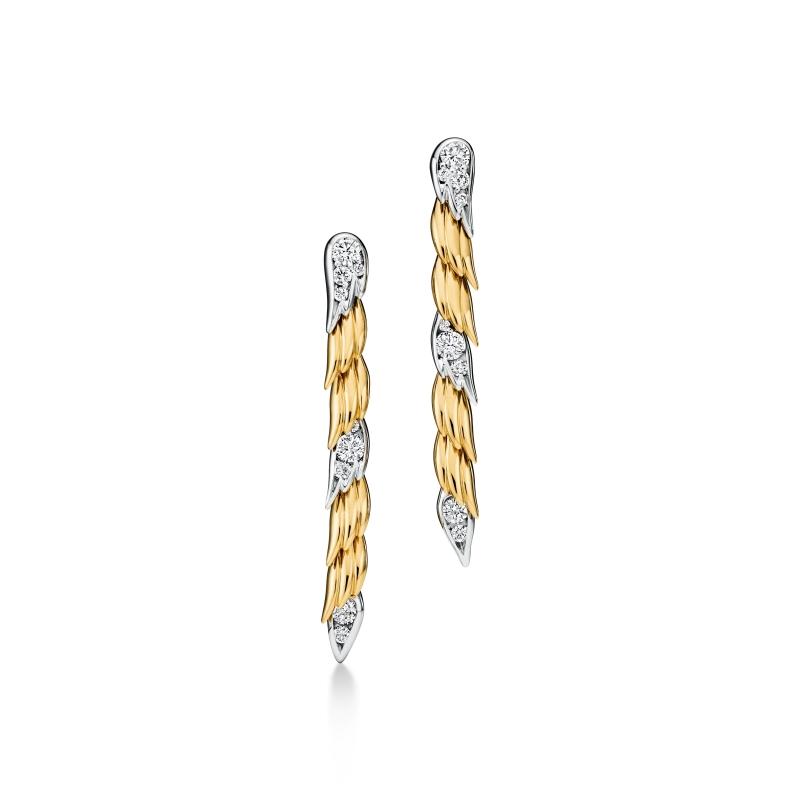 Tiffany石上鳥珠寶系列Wings垂墜式耳環。（Tiffany & Co.提供）