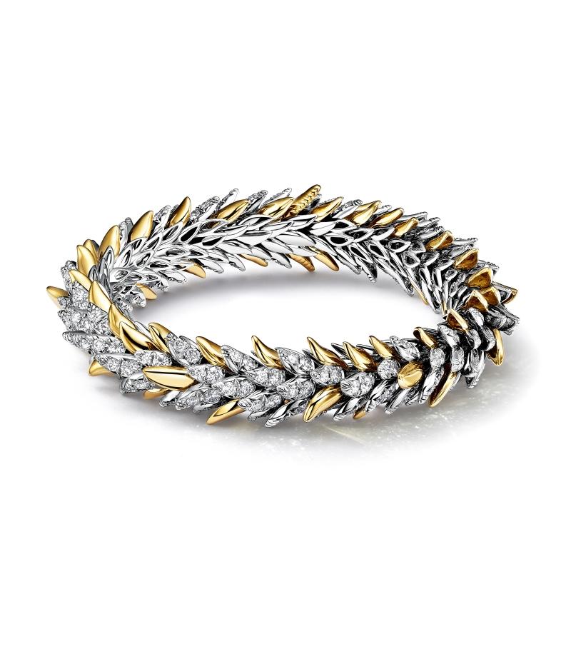 Tiffany石上鳥高級珠寶Feathers系列鑽石手鍊。（Tiffany & Co.提供）