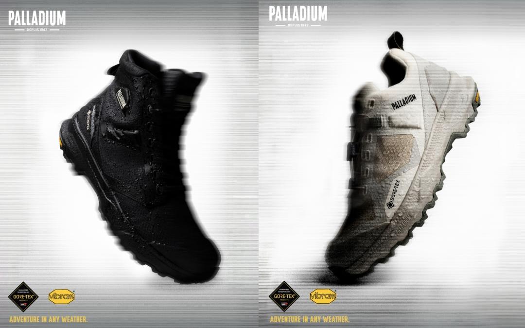 PALLADIUM OFFLITE GORE-TEX®科技聯名防水系列，推出高、低筒兩款設計。