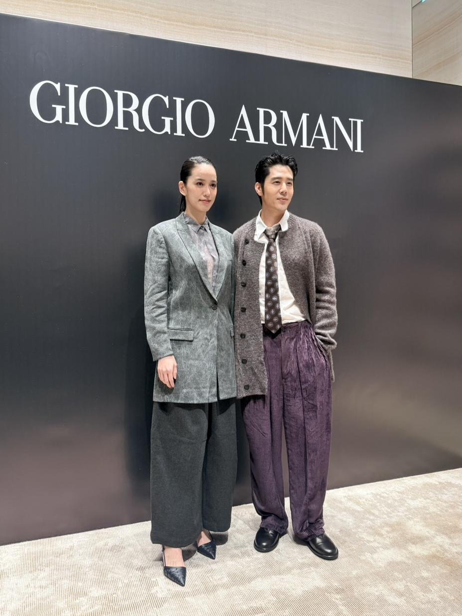 胡宇威、陳庭妮在正式升格新手爸媽後，首度合體現身Giorgio Armani台中洲際精品店活動。