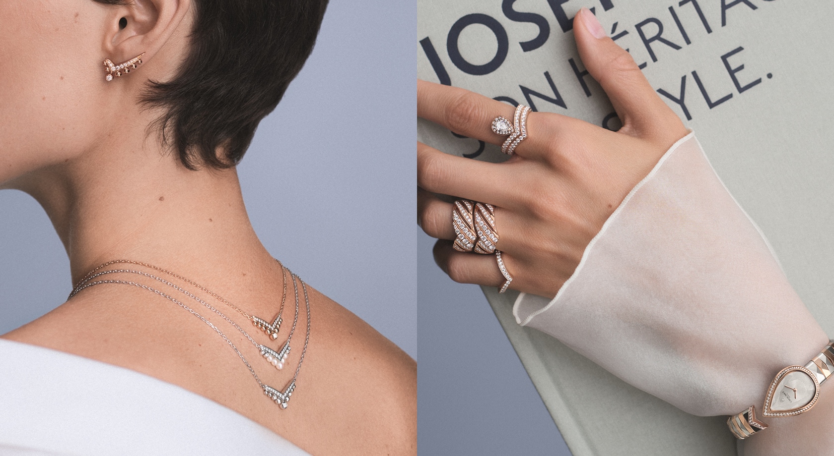 Chaumet Joséphine玩轉經典美學 珍珠金珠妝點招牌V形線條 梨形鑽戒優雅疊搭珠寶腕錶