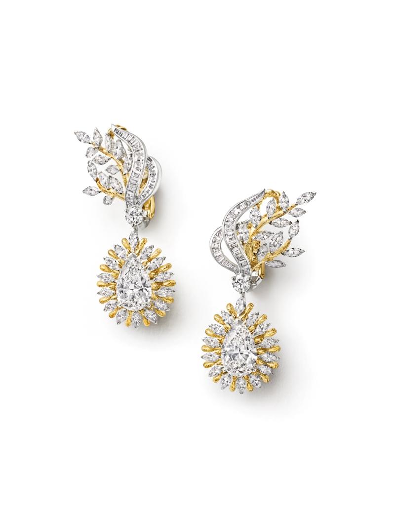 Vine 錦蔓流光系列鑽石耳環。（Tiffany & Co.提供）