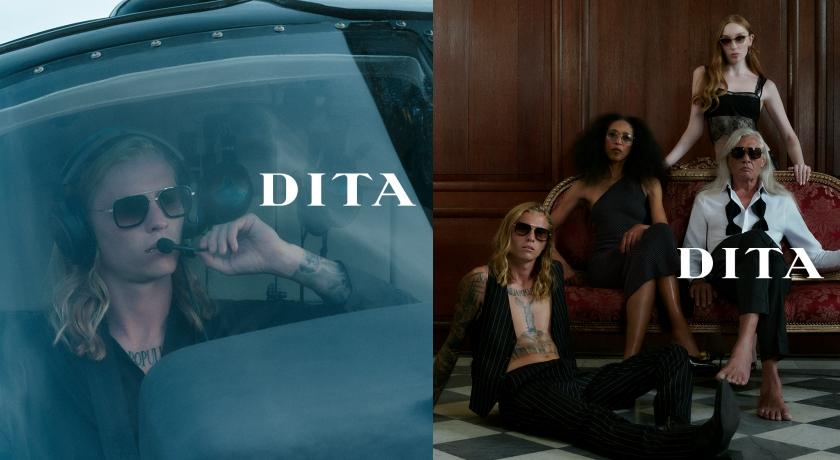 DITA Eyewear以好萊塢復古風格、汽車與航空工藝為靈感，透過大膽鏡型與精密金屬結構，塑造兼具奢華與個性的品牌形象。