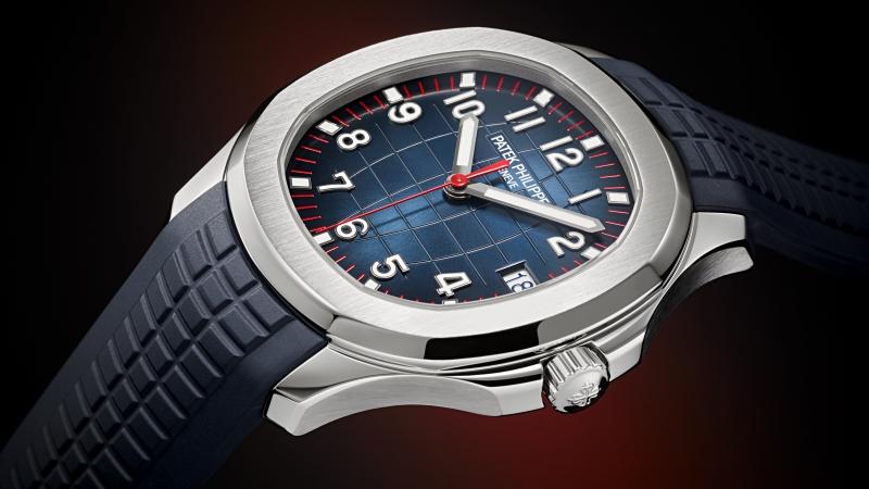 Aquanaut 5167A-014日期與中央秒針腕錶，搭載26-330 S C自動上鍊機芯，精鋼錶殼，日期與中央秒針顯示，錶徑40.8mm，防水深度30米，全球限量250只。（Patek Philippe提供）