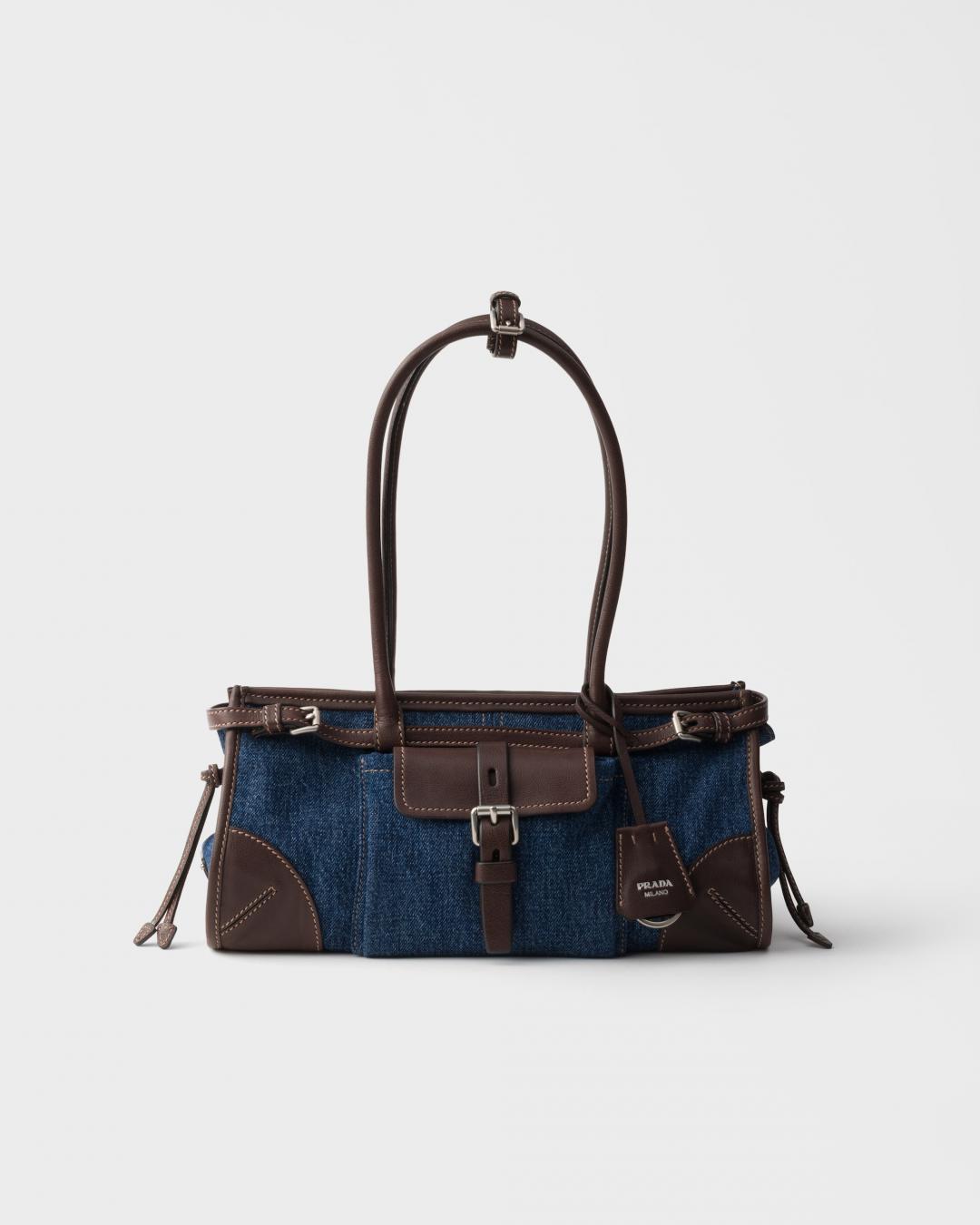 PRADA Bonnie中號丹寧皮革手袋，100,000元。